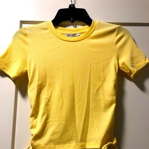 Zara Yellow Tie Crop Top